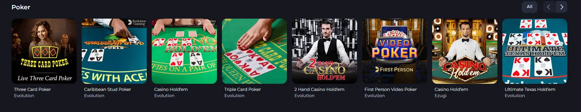Live poker table variants available on the Jeet City mobile browser